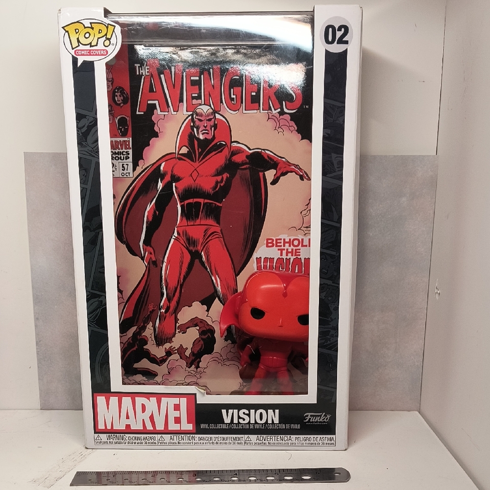 Funko POP! Comic Cover Art Marvel Vision The Avengers Vinyl #02 New in Box